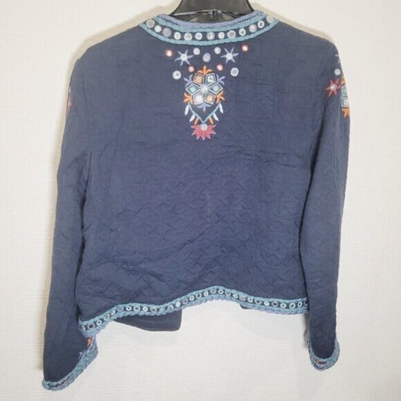 Temperance Quilted jewel patchwork open jacket size large - Picture 10 of 11